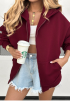 Bluza z kapturem oversize Don't Tell burgundowa