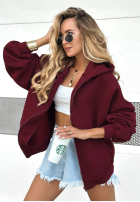 Bluza z kapturem oversize Don't Tell burgundowa