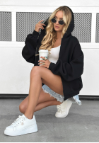 Bluza z kapturem oversize Don't Tell czarna