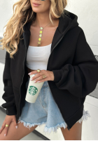 Bluza z kapturem oversize Don't Tell czarna