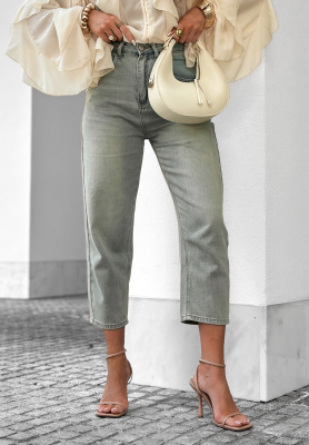 Jeans mom fit pants Try Again Later blue