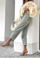 Spodnie jeansowe mom fit Try Again Later niebieskie