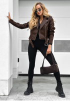 Skórzana ramoneska Just Let Go czekoladowa