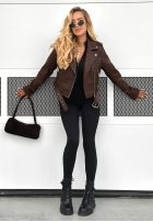 Skórzana ramoneska Just Let Go czekoladowa