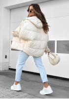 Pikowana kurtka oversize Maple Leaf beżowa