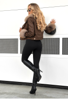 Skórzana kurtka z futerkiem Dare To Do czekoladowa