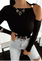 Bluzka z wycięciem Wait For It czarna