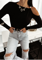 Bluzka z wycięciem Wait For It czarna