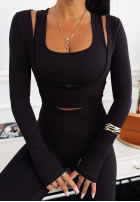 Komplet top i bolerko Say No More czarny