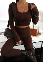 Legginsy I Am Ready Now czekoladowe