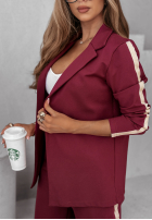 Dresowy garnitur damski z lampasami Self Respect śliwkowy