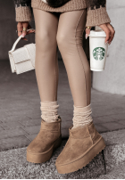 Zamszowe botki Crunchy Snow mokka