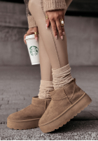 Zamszowe botki Crunchy Snow mokka