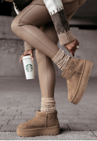 Zamszowe botki Crunchy Snow mokka