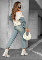 Spodnie jeansowe mom fit Still Thinking jasnoniebieskie