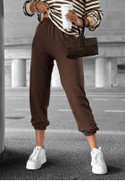 Komplet dresowy bluza i spodnie w paski Low Battery waniliowo-czekoladowy