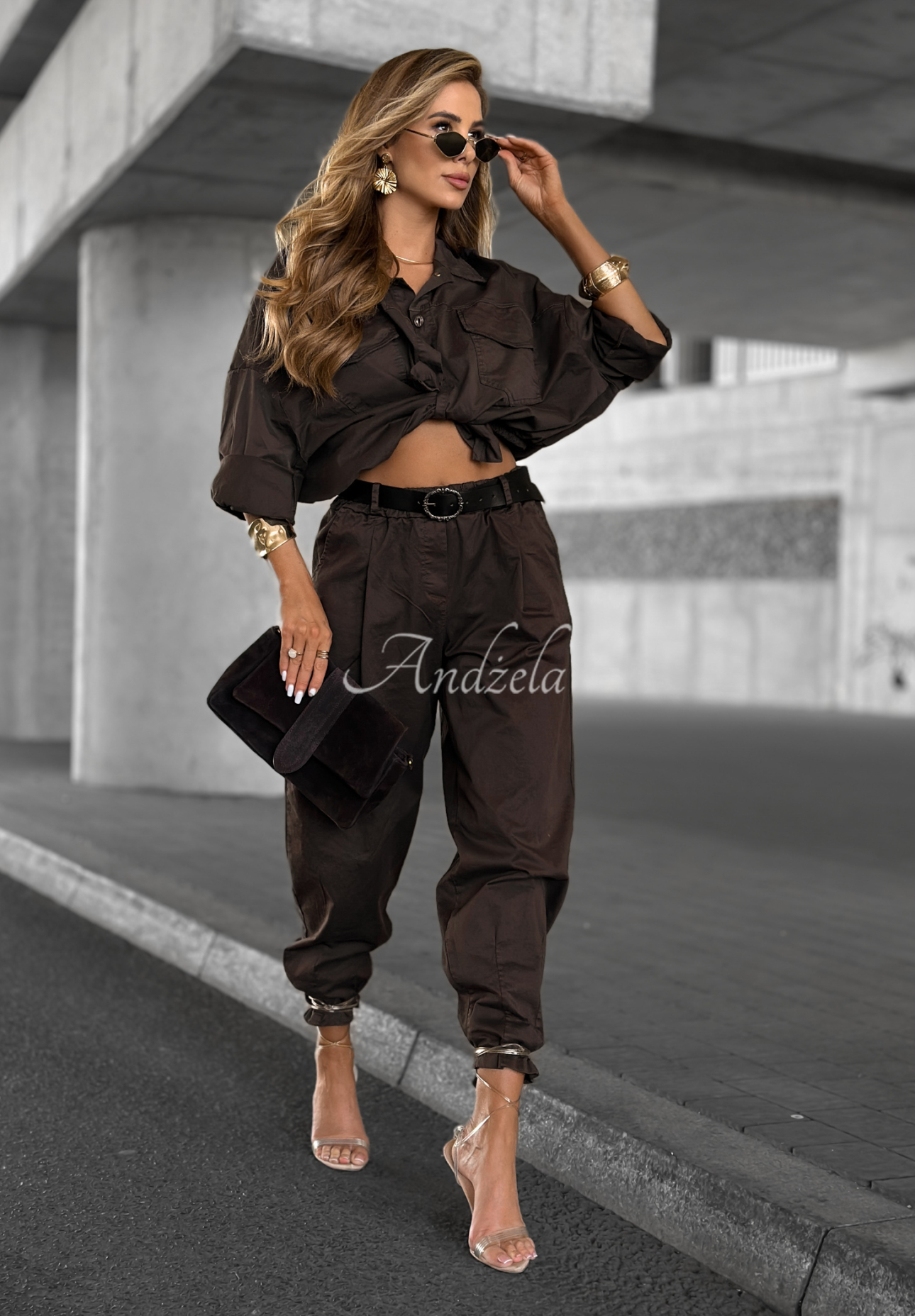 No Sound chocolate denim shirt