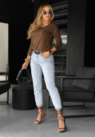 Bluzka longsleeve Not Available czekoladowa