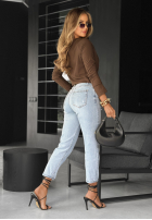 Bluzka longsleeve Not Available czekoladowa