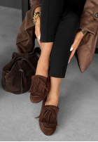 Zamszowe mokasyny z frędzlami One More Walk czekoladowe