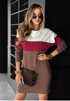 Dresowa sukienka Just A Look czekoladowo-burgundowa