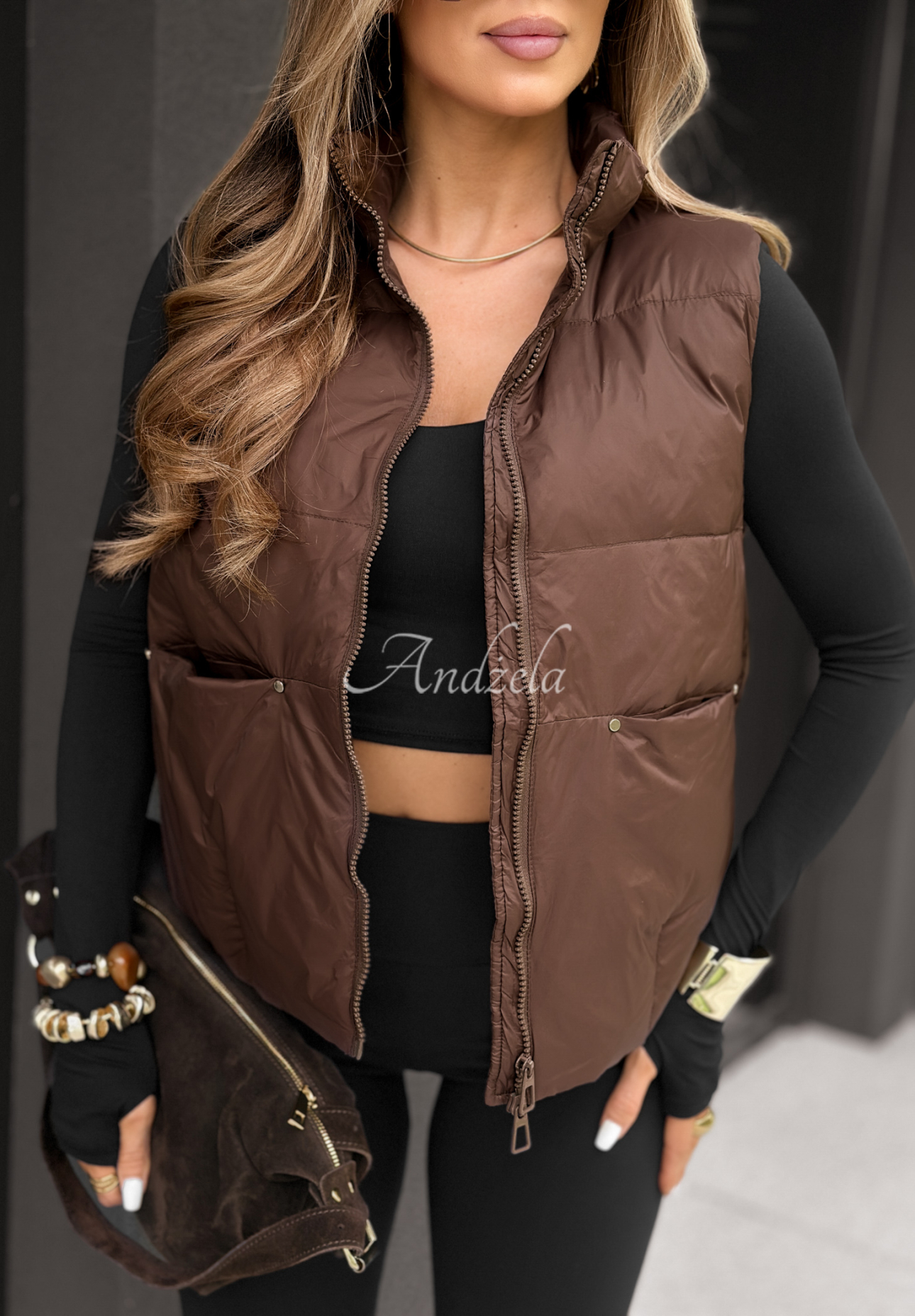 Say Nothing chocolate down vest