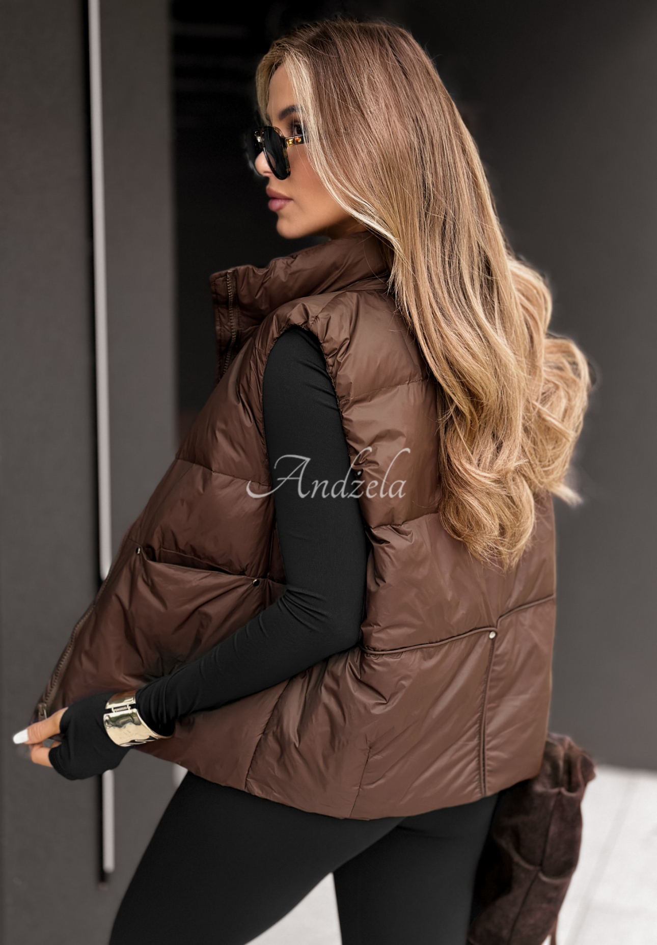 Puchowa kamizelka Say Nothing czekoladowa