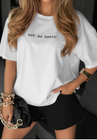 T-shirt z nadrukiem Not So Basic biały