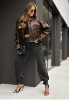 Skórzana ramoneska Forget About Me czekoladowa