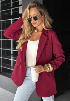 Marynarka oversize Best Version burgundowa