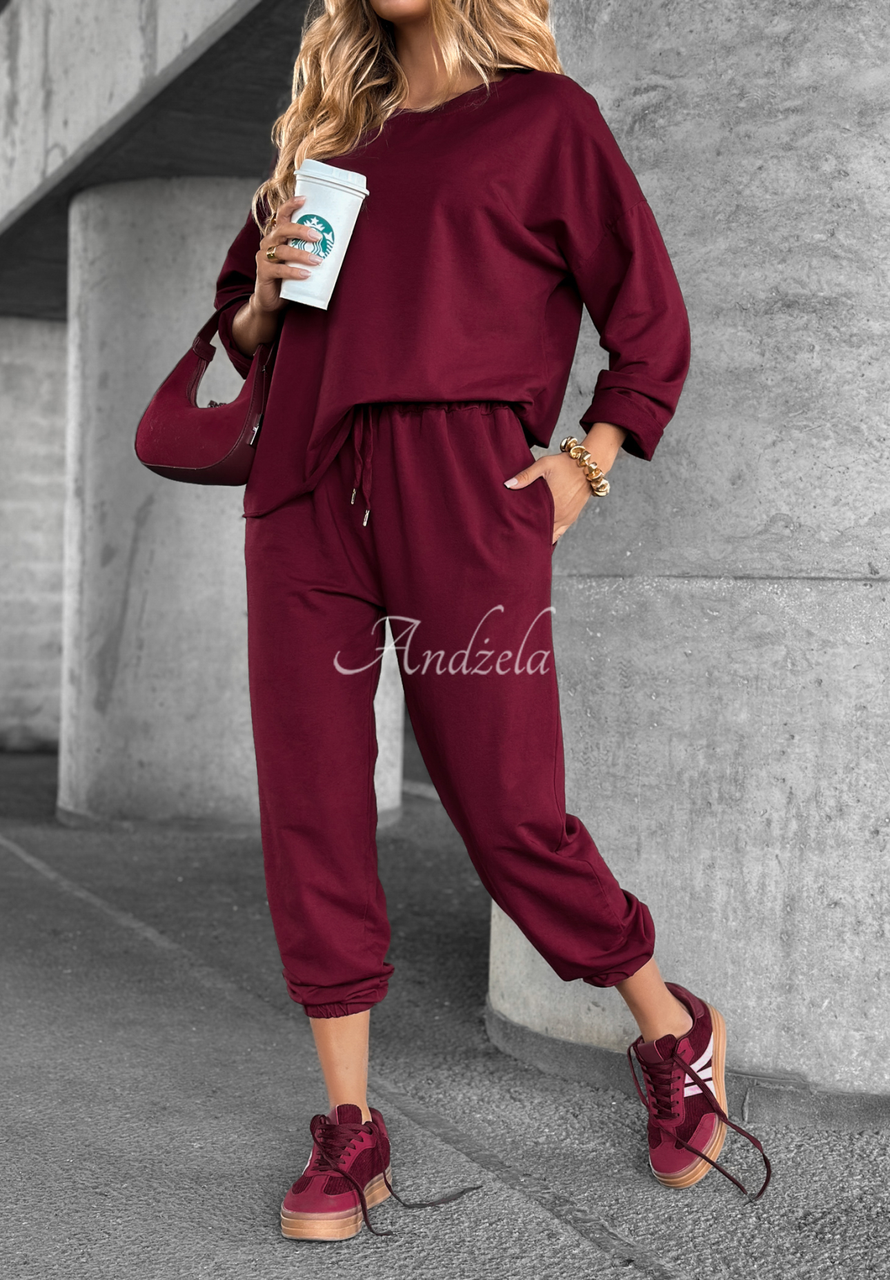 Komplet dresowy Chase Freedom burgundowy