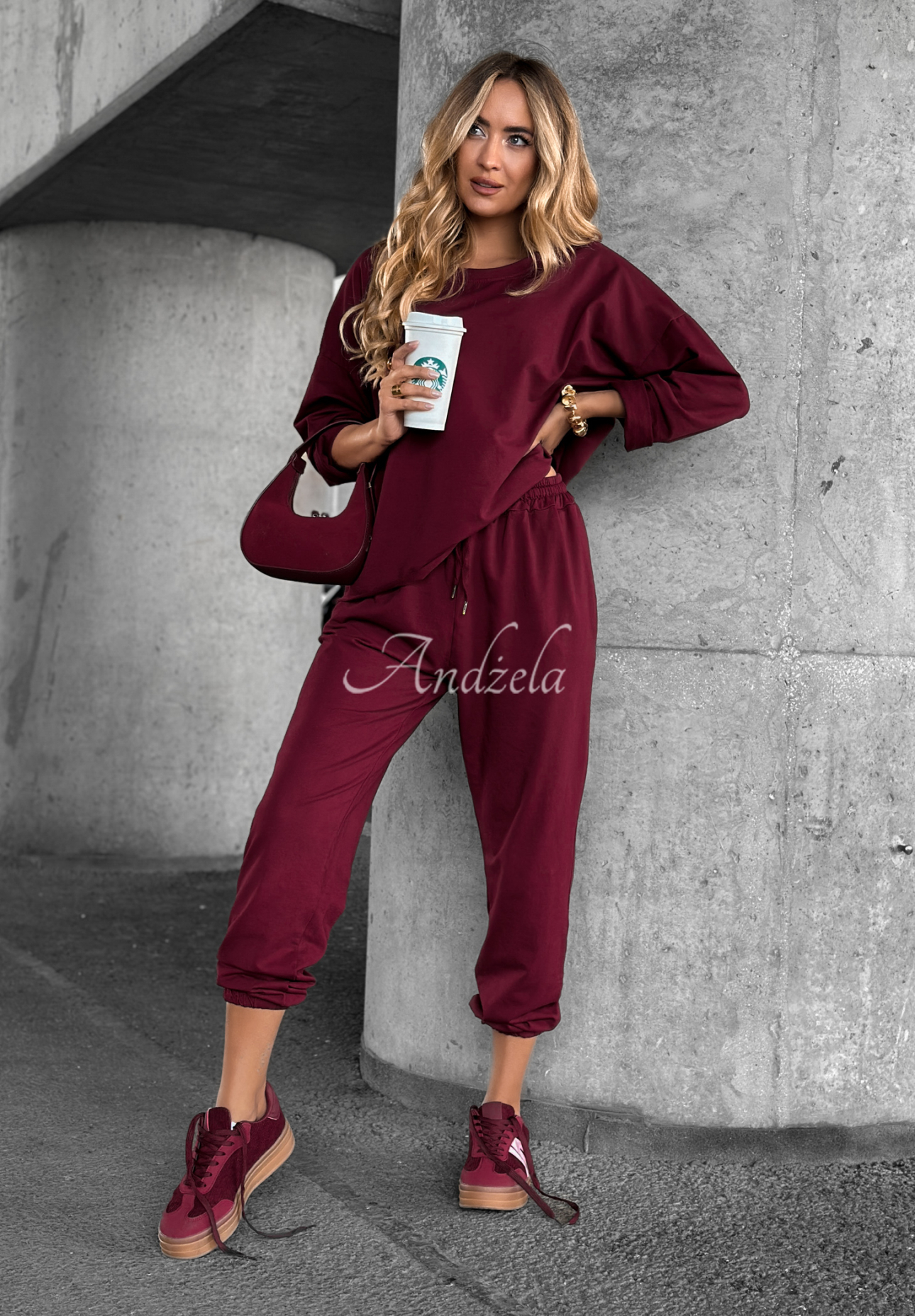 Chase Freedom burgundy tracksuit set