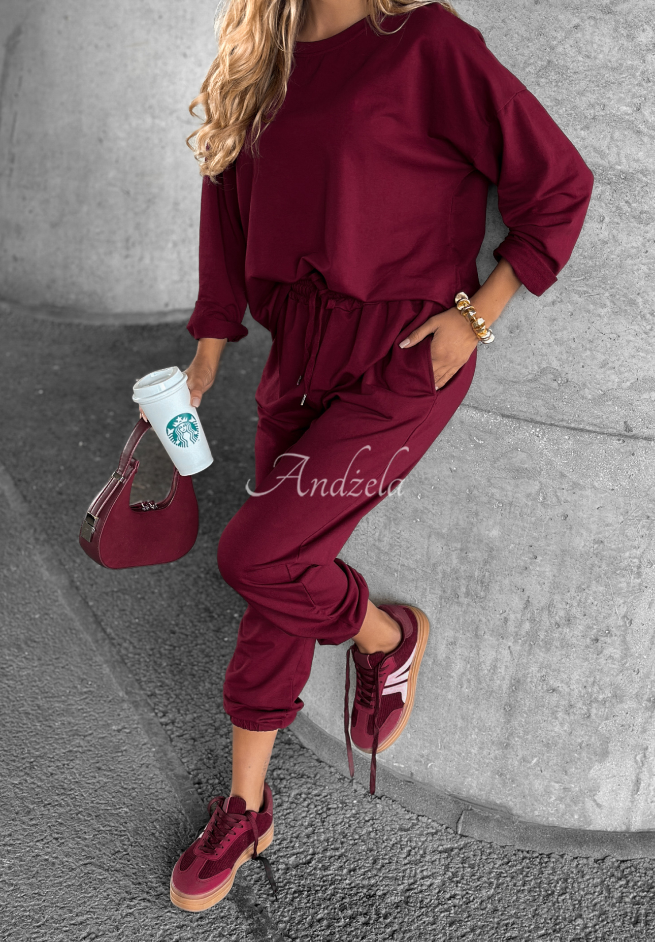 Chase Freedom burgundy tracksuit set