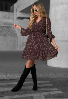 Sukienka we wzory Not Today burgundowa