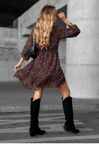 Sukienka we wzory Not Today burgundowa