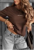 T-shirt z napisem Minimal czekoladowy