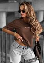 T-shirt z napisem Minimal czekoladowy