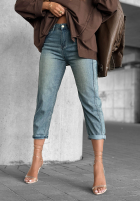 Spodnie jeansowe mom fit You Never Asked niebieskie