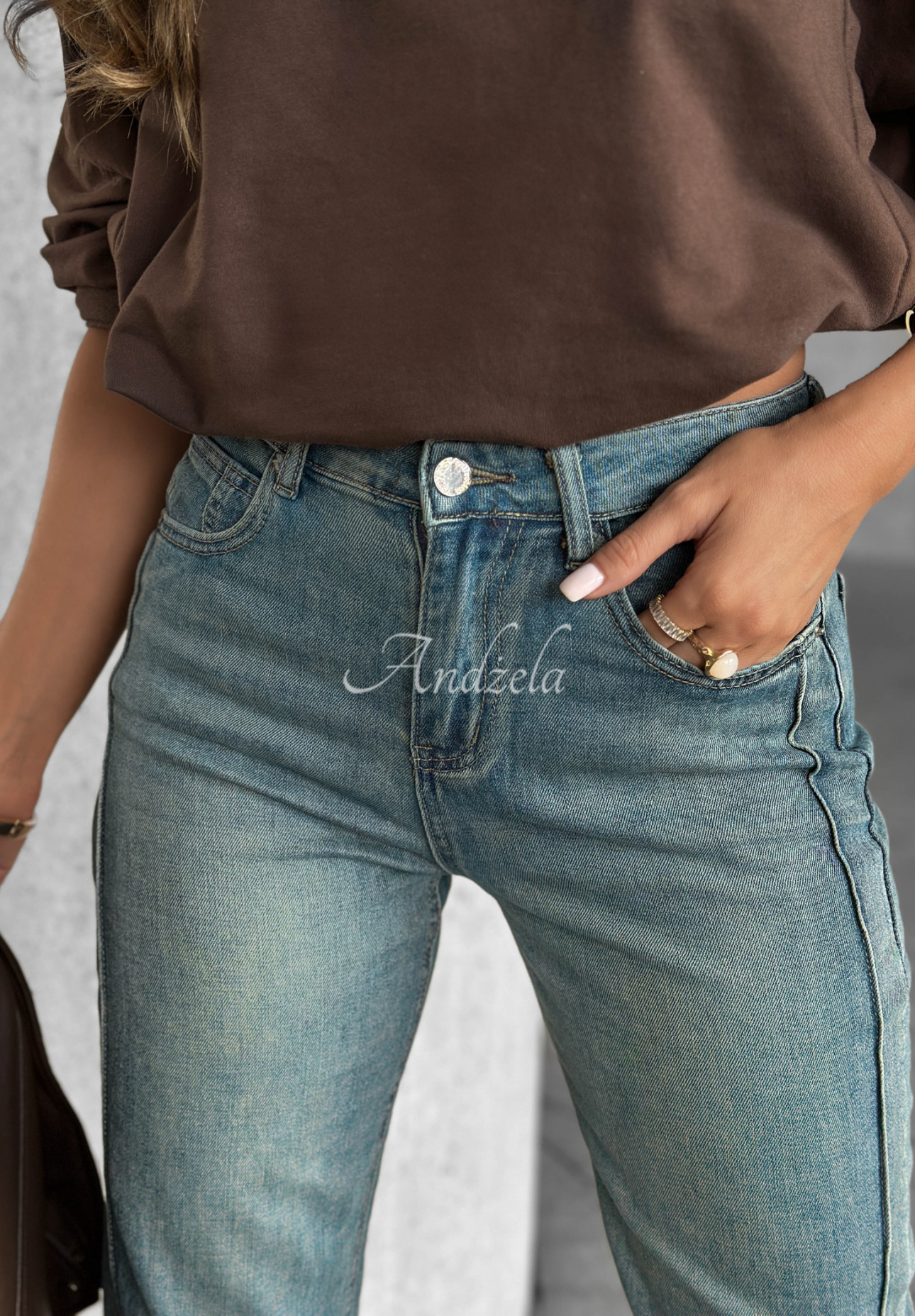 Denim pants mom fit You Never Asked blue