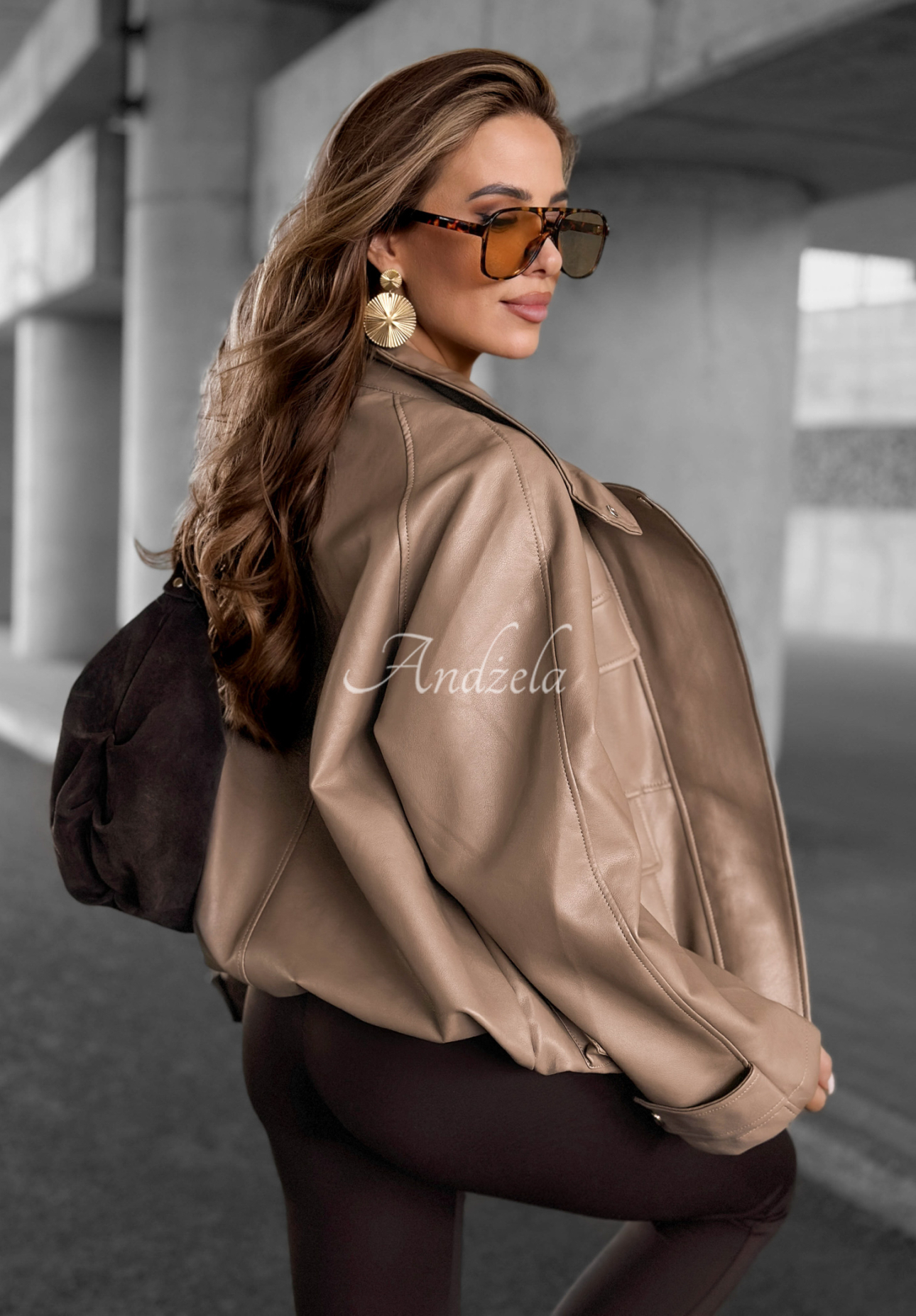 Skórzana kurtka ramoneska Benjamin Hill mokka