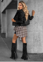 Krótka zamszowa kurtka Autumn Whisper czarna