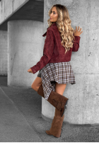 Krótka zamszowa kurtka Autumn Whisper burgundowa