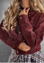 Krótka zamszowa kurtka Autumn Whisper burgundowa
