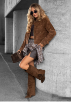 Krótka zamszowa kurtka Marywood Meadows czekoladowa