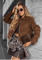 Krótka zamszowa kurtka Marywood Meadows czekoladowa