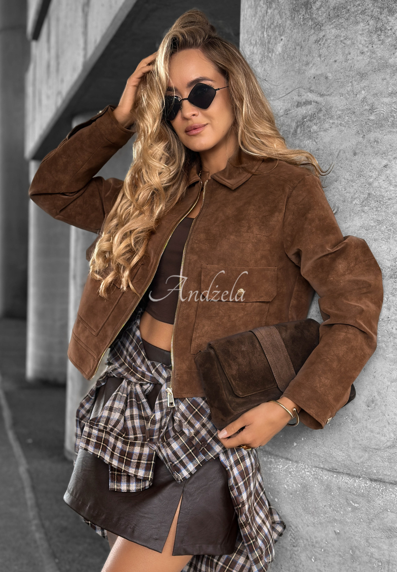 Marywood Meadows chocolate suede short jacket