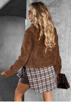 Krótka zamszowa kurtka Marywood Meadows czekoladowa