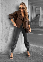 Krótki płaszcz Find Myself czekoladowy