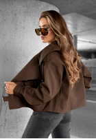 Krótki płaszcz Find Myself czekoladowy