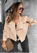 Zamszowa kurtka Talk About It beżowa